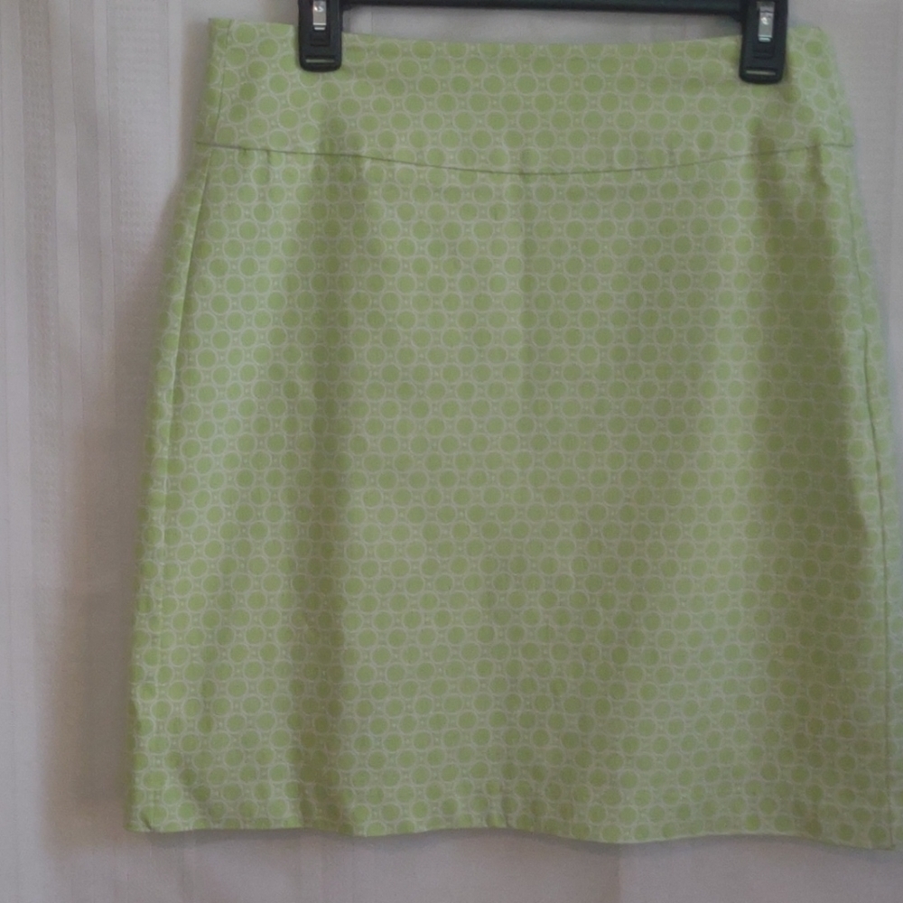 LuLu B Midi skirt green with circles